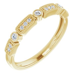 Ladies Natural Diamond Stackable Ring (I1, H+) — 14K Yellow Gold