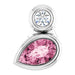 Ladies 5x3 mm Pear Natural Pink Tourmaline Natural Diamond Pendant (Si2-Si3, G-H) — Platinum