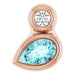 Ladies 5x3 mm Pear Natural Blue Zircon Natural Diamond Pendant (I1, G-H) — 14K Rose Gold