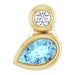 Ladies 5x3 mm Pear Natural Aquamarine Natural Diamond Pendant (I1, G-H) — 14K Yellow Gold