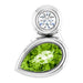 Ladies 5x3 mm Pear Natural Peridot Natural Diamond Pendant (I1, G-H) — Sterling Silver