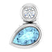 Ladies 5x3 mm Pear Natural Aquamarine Natural Diamond Pendant (Si2-Si3, G-H) — Platinum