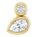 Ladies 5x3 mm Pear Natural White Sapphire Natural Diamond Pendant (I1, G-H) — 14K Yellow Gold