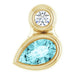 Ladies 5x3 mm Pear Natural Blue Zircon Natural Diamond Pendant (I1, G-H) — 14K Yellow Gold