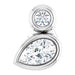 Ladies 5x3 mm Pear Natural White Sapphire Natural Diamond Pendant (Si2-Si3, G-H) — Platinum