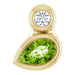 Ladies 5x3 mm Pear Natural Peridot Natural Diamond Pendant (I1, G-H) — 14K Yellow Gold