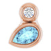 Ladies 5x3 mm Pear Natural Aquamarine Natural Diamond Pendant (I1, G-H) — 14K Rose Gold