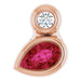 Ladies 5x3 mm Pear Natural Ruby Natural Diamond Pendant (I1, G-H) — 14K Rose Gold