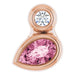 Ladies 5x3 mm Pear Natural Pink Tourmaline Natural Diamond Pendant (I1, G-H) — 14K Rose Gold