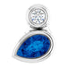 Ladies 5x3 mm Pear Natural Blue Sapphire Natural Diamond Pendant (I1, G-H) — 14K White Gold