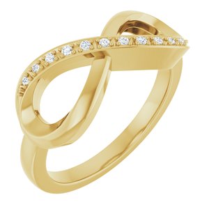 Ladies Natural Diamond Infinity-Inspired Ring (I1, H+) — 14K Yellow Gold