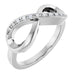 Ladies Natural Diamond Infinity-Inspired Ring (I1, H+) — 14K White Gold