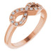 Ladies Natural Diamond Infinity-Inspired Ring (I1, H+) — 14K Rose Gold
