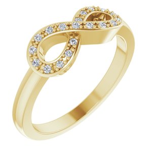 Ladies Natural Diamond Infinity-Inspired Ring (I1, H+) — 14K Yellow Gold