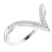 Ladies Natural Diamond V Ring (I2, H+) — 14K White Gold