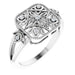 Ladies Natural Diamond Ring (I2, H+) — Sterling Silver