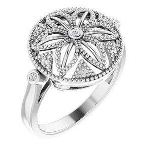 Ladies Natural Diamond Ring Size 5 (I2, H+) — Sterling Silver
