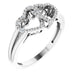 Ladies Natural Diamond Double Heart Ring (I2, H+) — Sterling Silver