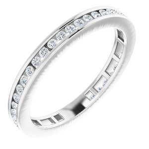 Ladies Natural Diamond Stackable Ring (I1, H+) — 14K White Gold