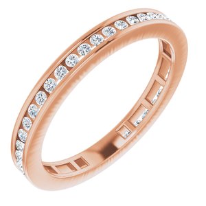 Ladies Natural Diamond Stackable Ring (I1, H+) — 14K Rose Gold