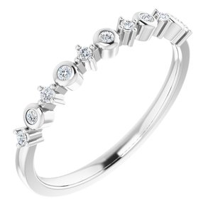 Ladies Natural Diamond Ring (I1, H+) — 14K White Gold