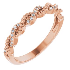 Ladies Natural Diamond Stackable Ring (I1, H+) — 14K Rose Gold