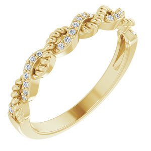 Ladies Natural Diamond Stackable Ring (I1, H+) — 14K Yellow Gold