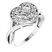 Ladies Natural Diamond Heart Ring Size 5 (I2, H+) — Sterling Silver
