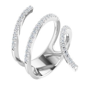 Ladies Natural Diamond Spiral Wrap Ring (I1, H+) — 14K White Gold