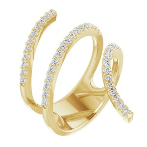 Ladies Natural Diamond Spiral Wrap Ring (I1, H+) — 14K Yellow Gold