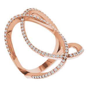 Ladies Natural Diamond Ring (I1, H+) — 14K Rose Gold