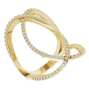 Ladies Natural Diamond Ring (I1, H+) — 14K Yellow Gold