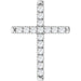 Ladies Natural Diamond French-Set Cross Pendant (I1, G-H) — Sterling Silver