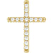 Ladies Natural Diamond French-Set Cross Pendant (I1, G-H) — 14K Yellow Gold