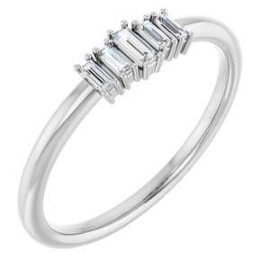 Ladies Natural Diamond Stackable Ring (SI2-SI3, GHI) — Platinum