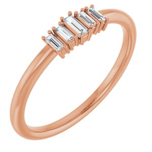 Ladies Natural Diamond Stackable Ring (SI2-SI3, GHI) — 14K Rose Gold