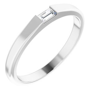 Ladies Natural Diamond Stackable Ring (Si2-Si3, Ghi) — Platinum