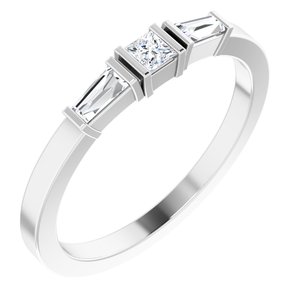Ladies Natural Diamond Stackable Ring (SI2-SI3, GHI) — Platinum