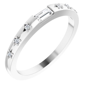 Ladies Natural Diamond Stackable Ring (SI2-SI3, GHI) — Platinum