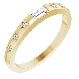 Ladies Natural Diamond Stackable Ring (SI2-SI3, GHI) — 14K Yellow Gold
