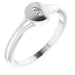 Ladies Natural Diamond Signet Ring — Sterling Silver