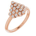 Ladies Natural Diamond Bezel-Set Cluster Ring (I1, G-H) — 14K Rose Gold
