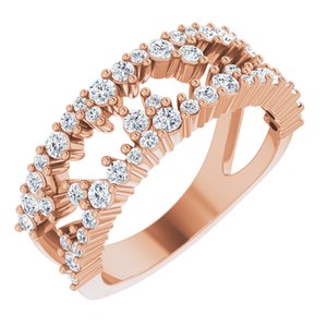 Ladies Natural Diamond Negative Space Ring (I1, G-H) — 14K Rose Gold