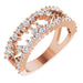Ladies Natural Diamond Negative Space Ring (I1, G-H) — 14K Rose Gold