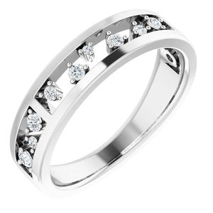 Ladies Natural Diamond Stackable Ring (I1, G-H) — Sterling Silver