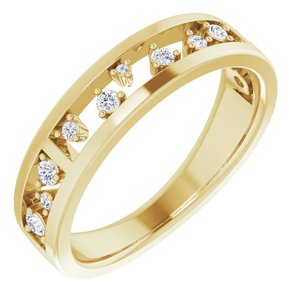 Ladies Natural Diamond Stackable Ring (I1, G-H) — 14K Yellow Gold