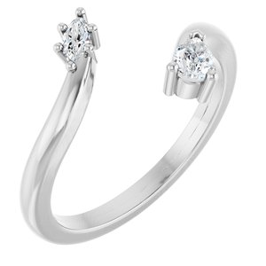 Ladies Natural Diamond Negative Space Ring (SI2-I1, GHI) — 14K White Gold