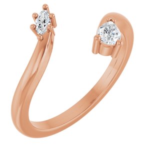 Ladies Natural Diamond Negative Space Ring (SI2-I1, GHI) — 14K Rose Gold