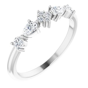 Ladies Natural Diamond Stackable Ring (SI2-SI3, GHI) — Platinum