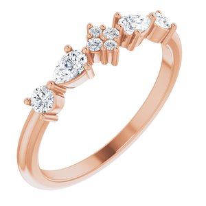 Ladies Natural Diamond Stackable Ring (SI2-SI3, GHI) — 14K Rose Gold